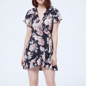 PAIGE Cardamom Floral Poplin Mini Wrap Dress NWT | Size XS